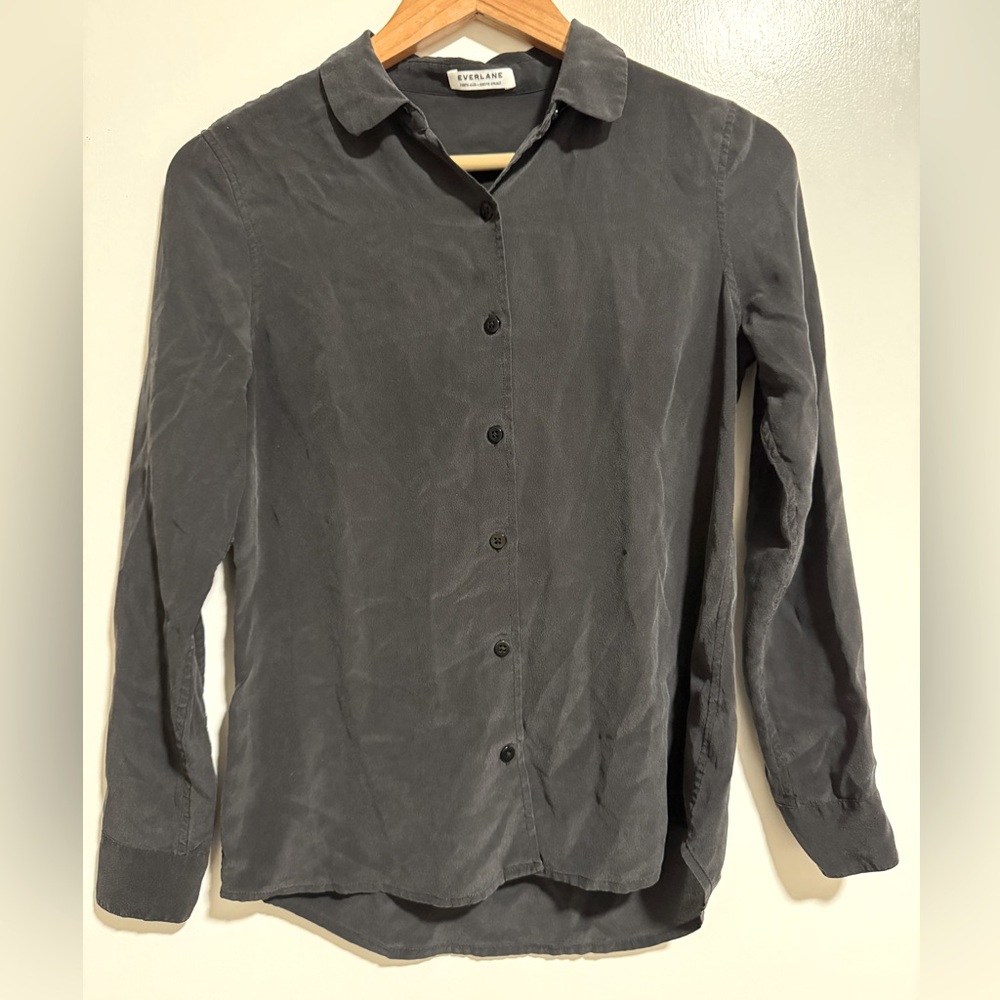 Everlane Silk Button Up Black XS